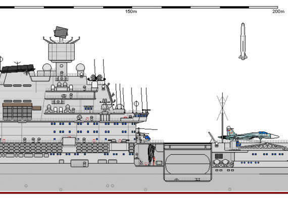 Корабль R CV 1143.5 KUZNETSOV - чертежи, габариты, рисунки