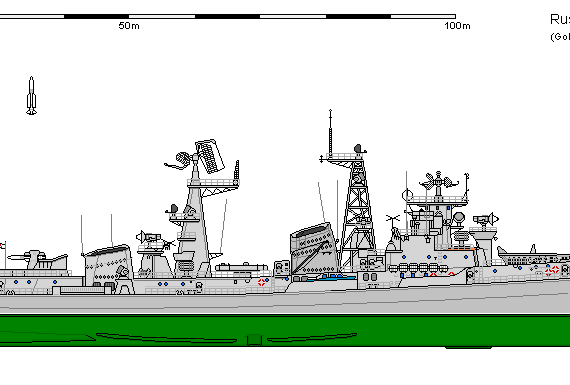 Корабль R DDG 0061E Kashin Provornyy - чертежи, габариты, рисунки
