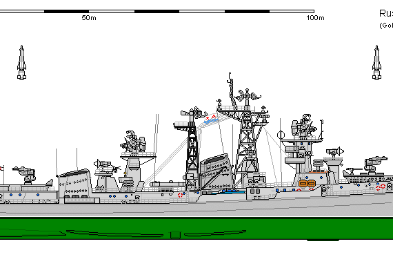 Корабль R DDG 0061 KASHIN - чертежи, габариты, рисунки