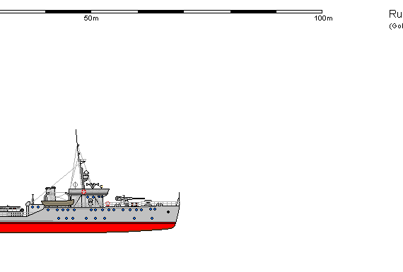 Корабль R FF 0002 Uragan - чертежи, габариты, рисунки