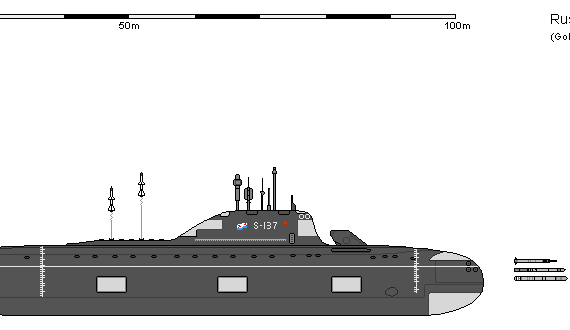 Корабль R SSK S-137 Experimental Sub AU - чертежи, габариты, рисунки