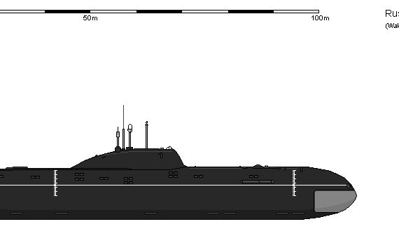 Корабль R SSN 971 AKULA - чертежи, габариты, рисунки
