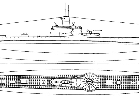 Подводная лодка Rn Guglielmo Marconi 1940 (Submarine) - чертежи, габариты, рисунки