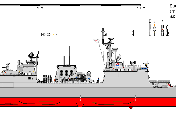 Корабль RoK DDG KDX-II Chungmugong Yi Sunsin - чертежи, габариты, рисунки