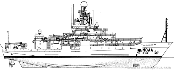 Корабль Ronald H. Brown NOAA (1996) - чертежи, габариты, рисунки