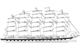 Корабль Royal Clipper - чертежи, габариты, рисунки