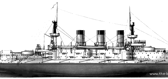Корабль Rusia Presvet (Battleship) (1901) - чертежи, габариты, рисунки