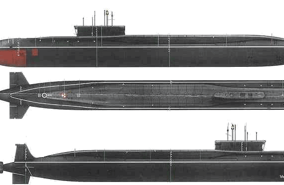Корабль Россия - Borey Class (Submarine) - чертежи, габариты, рисунки