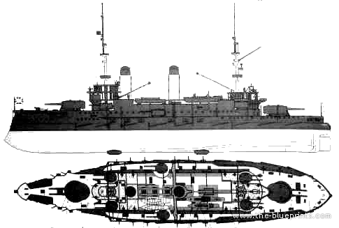 Корабль Россия - Borodino (Battleship) (1905) - чертежи, габариты, рисунки