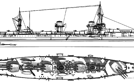 Боевой корабль Россия - Izmail (Battleship) (1915) - чертежи, габариты, рисунки
