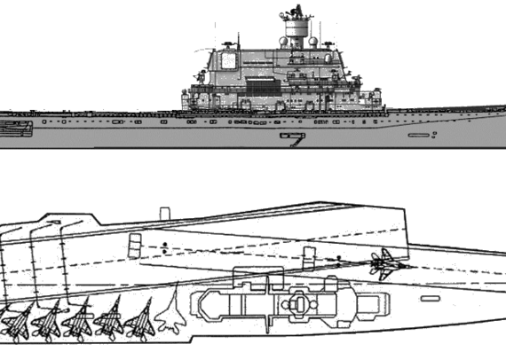 Ship Russia - Nuclear Powered Aircraft Carrier 2015 - drawings, dimensions, pictures