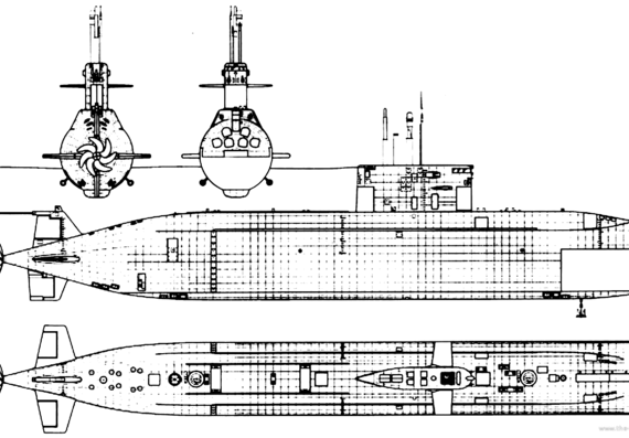 Submarine Russia - RFS Project 677 Lada -class Sankt Petersburg B585 Submarine - drawings, dimensions, pictures