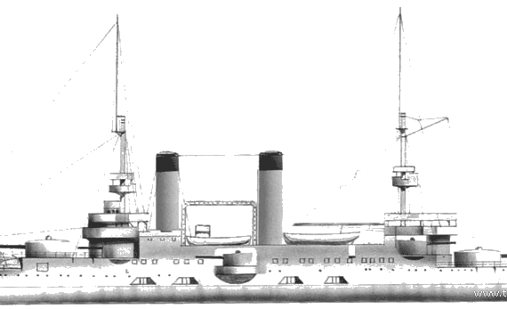 Боевой корабль Россия - Tsessarevitch (Battleship) (1903) - чертежи, габариты, рисунки