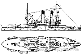 Боевой корабль Россия Admiral Ushakov (1897) - чертежи, габариты, рисунки