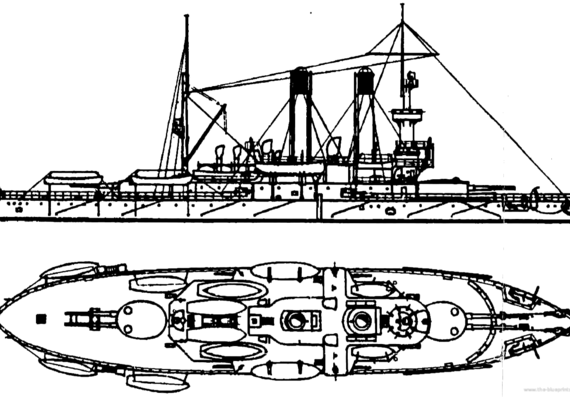 Корабль Россия Admiral Ushakov (Battleship) (1896) - чертежи, габариты, рисунки