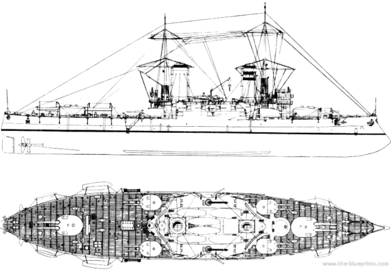 Корабль Россия Andrey Pervozvannyy (Battleship) (1915) - чертежи, габариты, рисунки