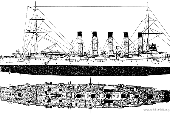Корабль Россия Askold (Protected Cruiser) (1917) - чертежи, габариты, рисунки