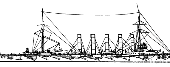 Cruiser Russia Askold (Protected cruiser) - drawings, dimensions, pictures