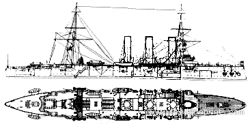 Корабль Россия Aurora (Armoured Cruiser) (1917) - чертежи, габариты, рисунки