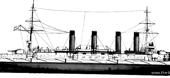 Корабль Россия Bayan (Armoured Cruiser) (1903) - чертежи, габариты, рисунки