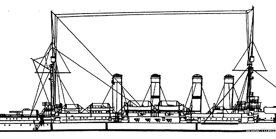 Корабль Россия Bayan (Armoured Cruiser) (1914) - чертежи, габариты, рисунки