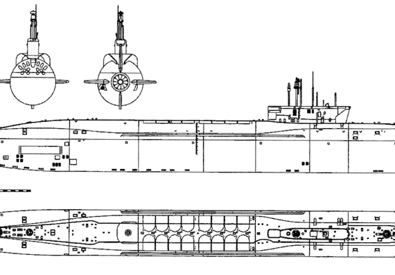 Ship Russia Borey Class SSBN - drawings, dimensions, pictures