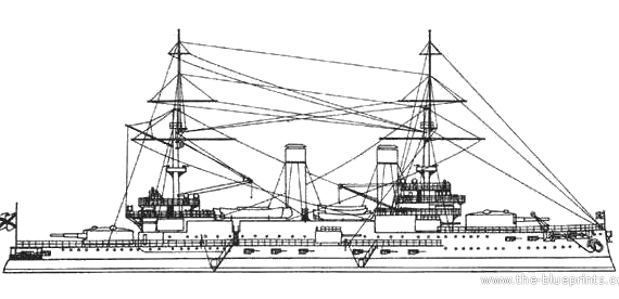 Боевой корабль Россия Borodino (1902) - чертежи, габариты, рисунки