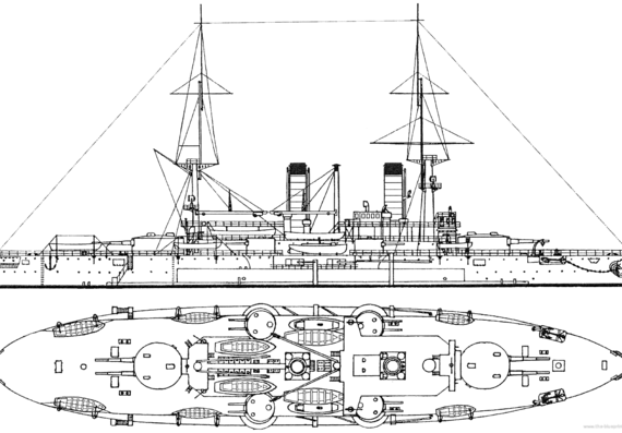 Корабль Россия Chesma (Battleship) (1916) - чертежи, габариты, рисунки