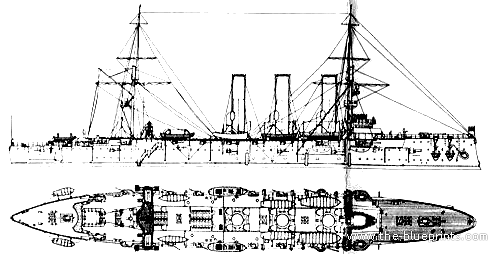 Корабль Россия Diana (Protected Cruiser) (1903) - чертежи, габариты, рисунки
