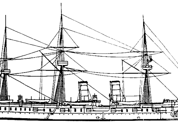 Корабль Россия Dimitri Donskoi (1st Rank Cruiser) (1885) - чертежи, габариты, рисунки