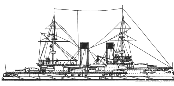 Warship Russia Emperor Alexander III (1904) - drawings, dimensions, pictures