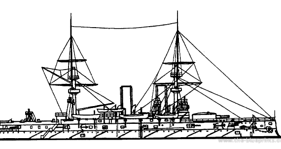 Warship Russia Emperor Nicolay I (1904) - drawings, dimensions, pictures