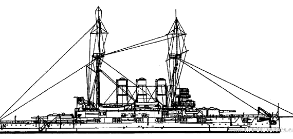 Combat ship Russia Evstafey (1914) - drawings, dimensions, pictures
