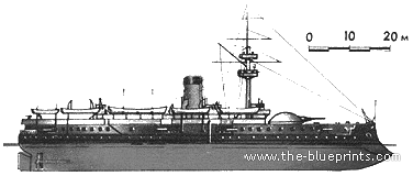 Ship Russia Gangut - drawings, dimensions, pictures