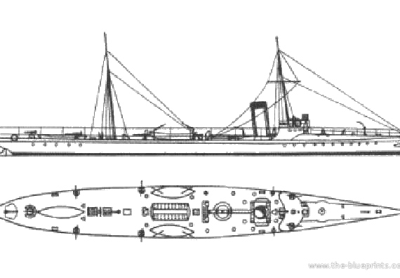 Combat ship Russia Gaydamak (Destroyer) (1892) - drawings, dimensions, pictures