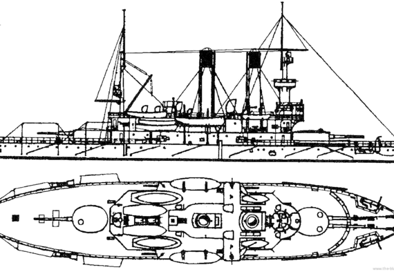 Ship Russia General Admiral Graf Apraksin (Battleship) (1899) - drawings, dimensions, pictures