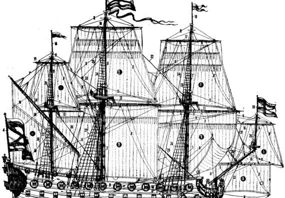 Боевой корабль Россия Goto Predestinazia (1821) - чертежи, габариты, рисунки
