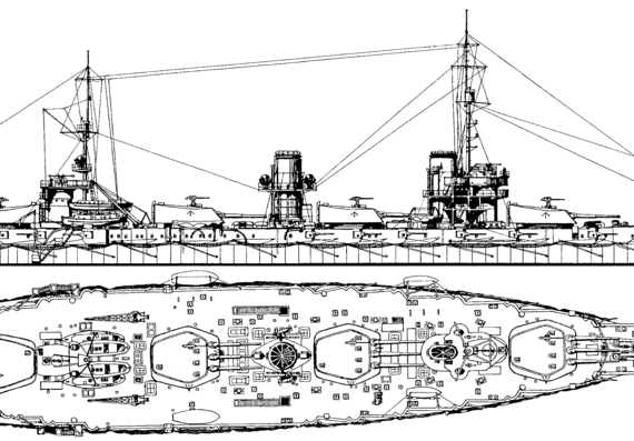 Корабль Россия Imperatitza Maria (Battleship) (1915) - чертежи, габариты, рисунки