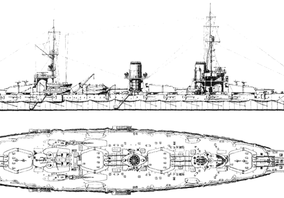 Корабль Россия Imperator Alexandr III (Battleship) (1915) - чертежи, габариты, рисунки