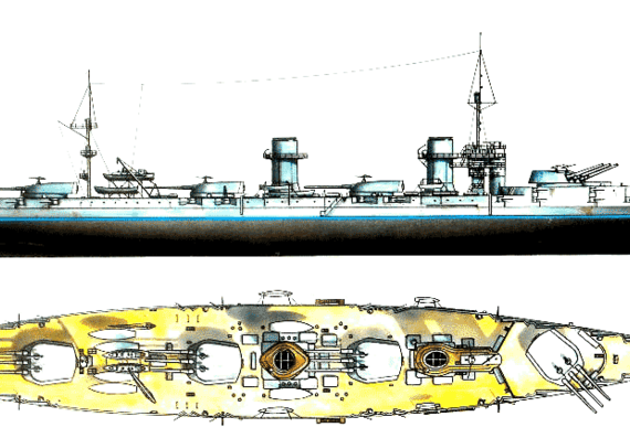 Корабль Россия Izmail (Battlecruiser) (1916) - чертежи, габариты, рисунки
