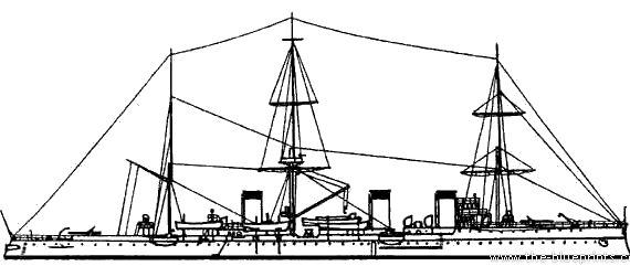 Cruiser Russia Izumrud (Protected cruiser) (1904) - drawings, dimensions, pictures