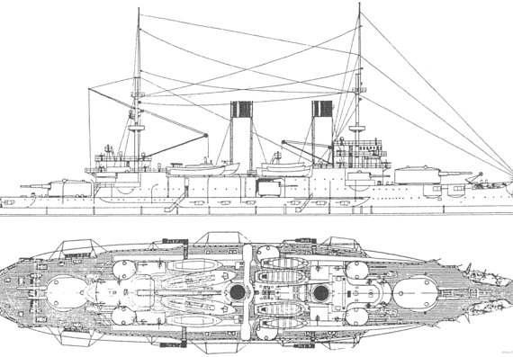 Корабль Россия Kniaz Suvorov (Battleship) (1904) - чертежи, габариты, рисунки