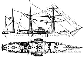 Cruiser Russia Koreets (Protected Cruiser) (1904) - drawings, dimensions, pictures