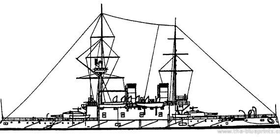 Боевой корабль Россия Navarin - чертежи, габариты, рисунки