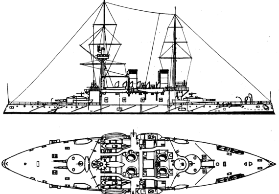 Ship Russia Navarin (Battleship) (1895) - drawings, dimensions, pictures