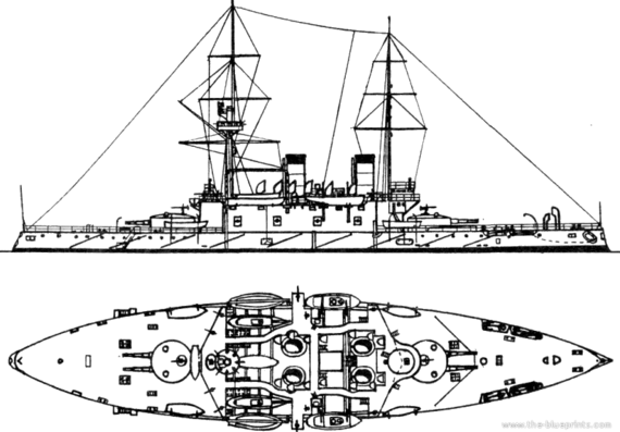 Ship Russia Navarin (Battleship) (1905) - drawings, dimensions, pictures