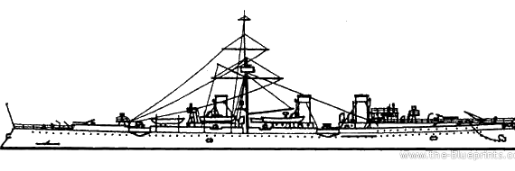 Крейсер Россия Novik (Second Class Cruiser) - чертежи, габариты, рисунки