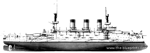 Боевой корабль Россия Peresvet (1901) - чертежи, габариты, рисунки