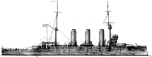 Боевой корабль Россия Peresvet (1916) - чертежи, габариты, рисунки