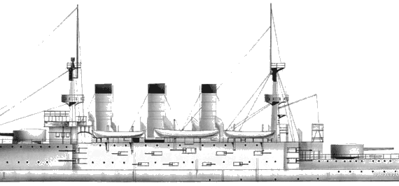 Боевой корабль Россия Peresviet (Battleship) (1901) - чертежи, габариты, рисунки